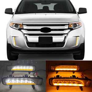 ダイナミックターンシグナルフォグランプカバー付きフォードエッジ2009 2010 2011 2012 2013 2014用カーLEDデイタイムランニングライトDRL - Product Image 2