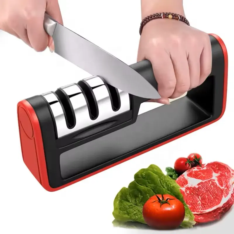 New 3 Stages Knife Sharpener Diamond Scissors Sharpeners Kitchen Knives Sharpening Tool Kitchen Knives Grinder