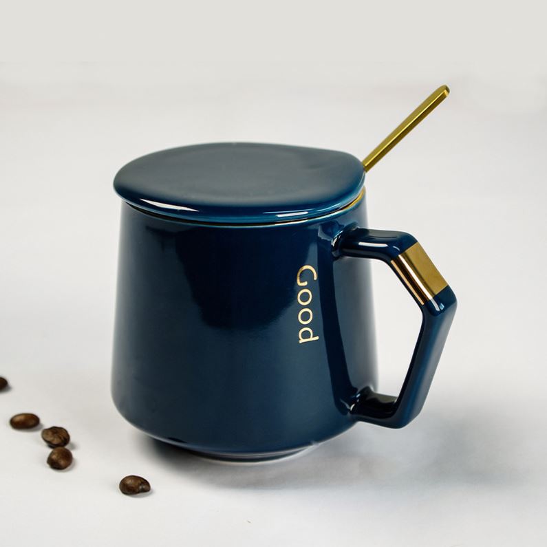 Zogifts Custom Logo Cute Couple Ceramic Travel <strong>Lovely</strong> Coffee Mugs <strong>Cup</strong> With Lid Spoon in Box for Valentine's Day Mug Set Gift - Product Image 4