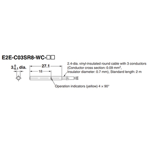 E2E-C03SR8-WC-C1 <strong>Inductive</strong> <strong>proximity</strong> <strong>Sensor</strong> <strong>switch</strong> M3 0.8mm 3 wire PNP NPN E2E-C03SR8-WC-C2 E2E-C03SR8-WC-B1 E2E-C03SR8-WC-B2 - Product Image 2
