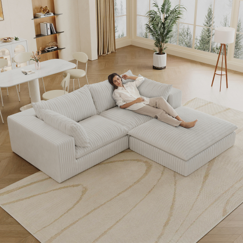 Canapé deux places + Pouf : 200,2 (L) x 200,2 (l) x 61,0 (H) cm, 64,3 kg