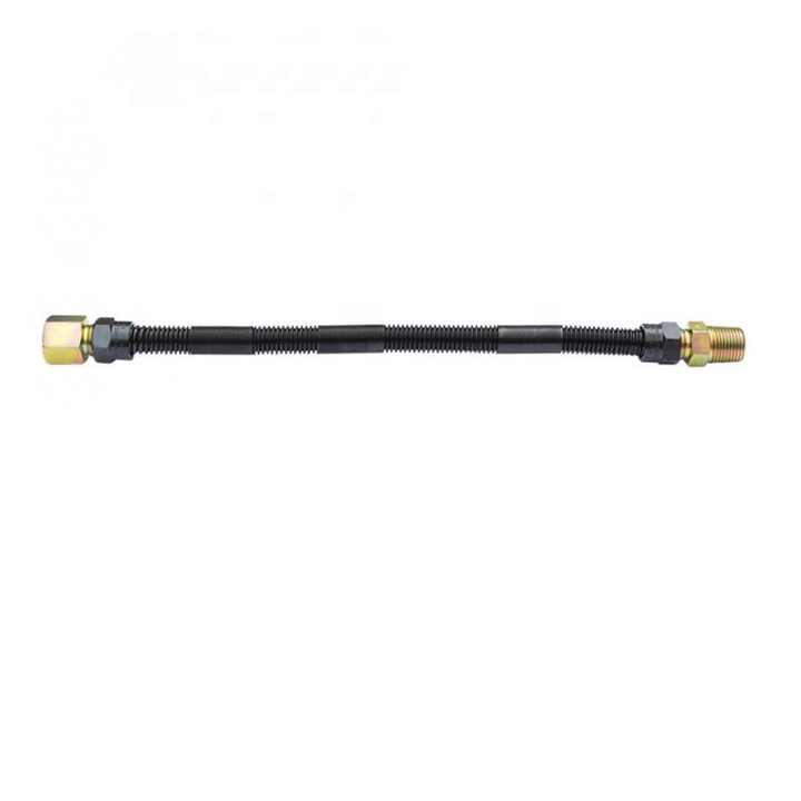 Electrodomésticos de gas flexible sin silbato, Conector de línea con revestimiento negro para manguera de chimenea de gas natural o propano líquido