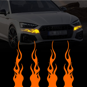 Reflective Flame <strong>Decal</strong> Vintage Reflective Vinyl,Self-Adhesive Outdoor Waterproof Safety Flame <strong>Decal</strong> for Trucks, Cars and Helmets - Product Image 5