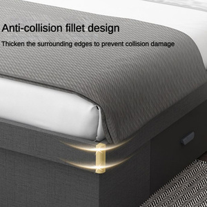 New Fashion Modern <strong>Box</strong> Spring <strong>Bed</strong> with Comfortable Backrest Wholesale <strong>Price</strong> Custom Grey White king <strong>Bed</strong> with Drawer for Home Room - Product Image 5