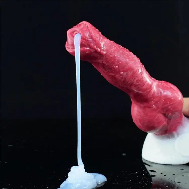Silicone liquido per Dildo eiaculazione con forte aspirazione giocattoli del sesso anale Dildo per cani animali che spruzzano per le donne