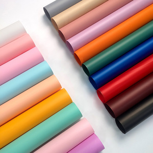 Waterproof Pure Solid Color Florist Packaging Bouquet Flower Wrapping Sheets Plastic Korean Flower Wrapping <strong>Paper</strong>