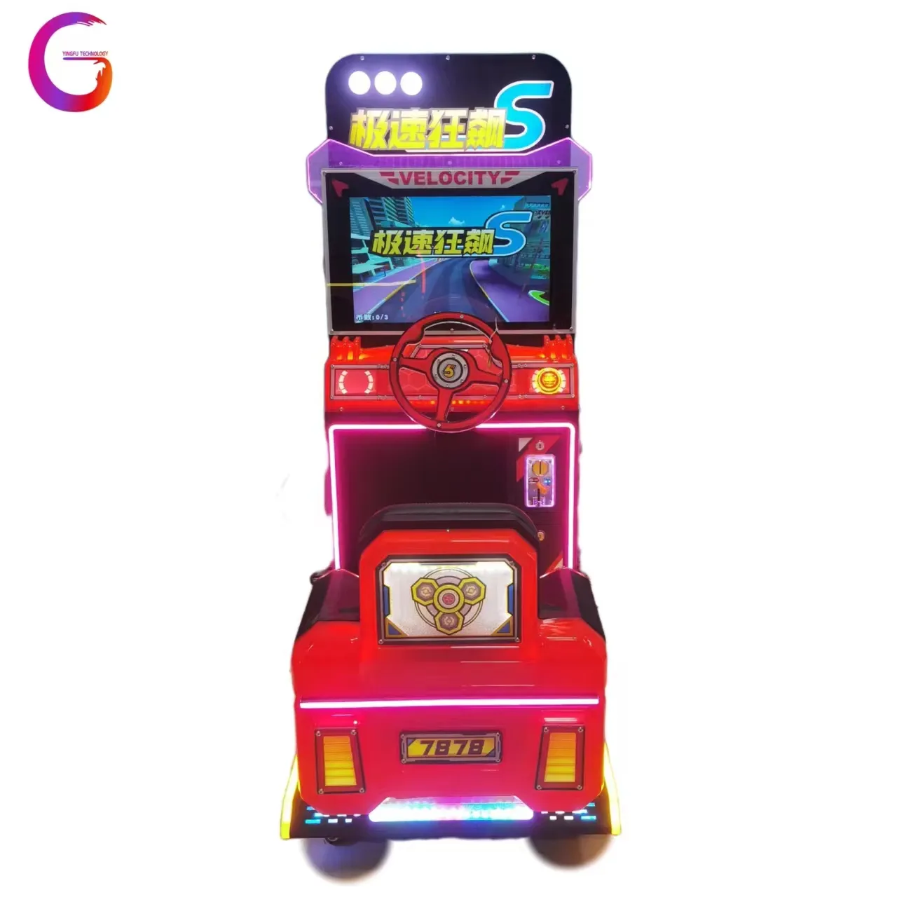 Nouveaux jeux de voiture HD Racing Happy Racing Arcade Video Simulation de conduite à pièces Machine de jeu de voiture de course pour enfants