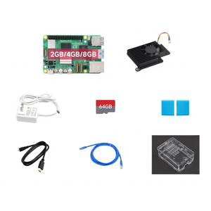 <strong>Raspberry</strong> <strong>Pi</strong> 5 2GB/4GB/8GB RAM Board+Starter Kit Accessories Pack+<strong>Clear</strong> Acrylic <strong>Case</strong> BCM2712 Processor 2.4GHz Quad-core 64-bit - Product Image 1