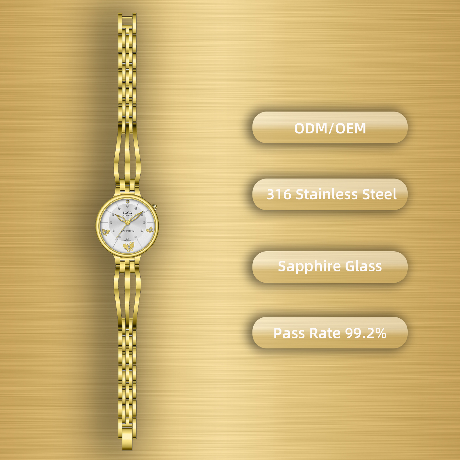 Gold/white