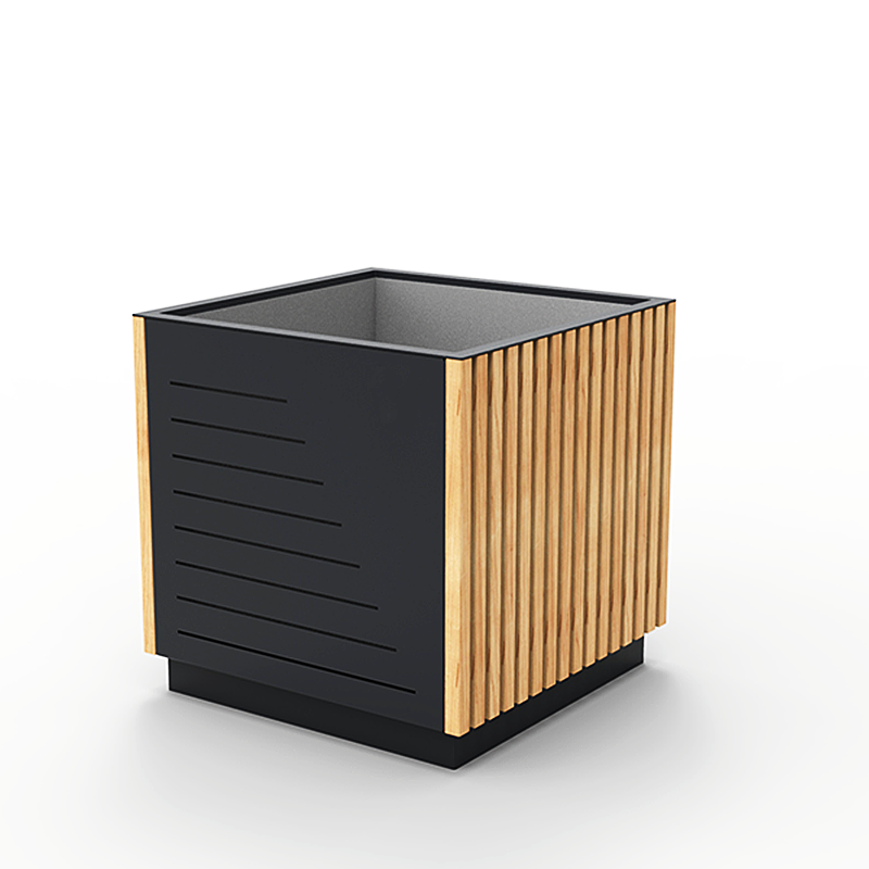 Wholesale Cheap Recycle Modern Center Mall Garden Park Street Station Outdoor Standing  Planter Wood Flowerpot