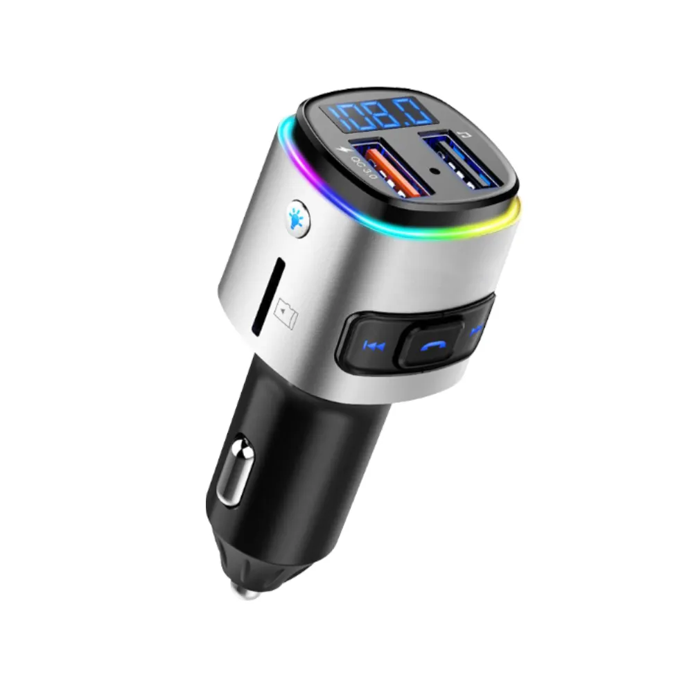 Lemfo-adaptateur bluetooth pour voiture, double USB QC3.0, rapide, pour véhicule, Kit mains libres, affichage LED, vente en gros, BC41