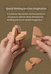 COMMIKIインターロッキング木製パズル3D木製インターロッキングKongmingロックおもちゃウッドルバンロックセット子供のための脳ゲーム