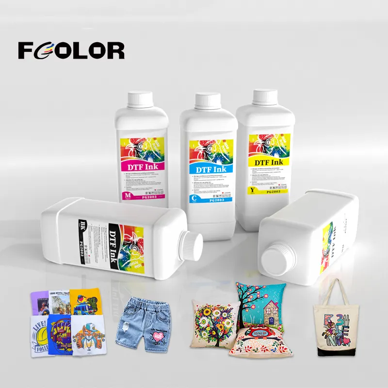 Fcolor DTF Transferหมึกสําหรับฟิล์ม PET เติมสําหรับ DTF เครื่องพิมพ์ Epson ET-8550 XP-15000 L1800 การพิมพ์การถ่ายเทความร้อนโดยตรงฟิล์ม