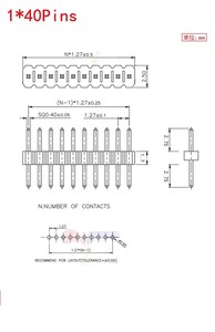 40 Pin 1x40 einreihig Stecker und Buchse 1,27 Break able Pin Header PCB JST-Anschluss leiste für Arduino Black - Product Image 5