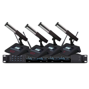 Long Range Auto Scan Table PRO UHF Dynamic Wireless Microphone <strong>System</strong> with 1 Chairman 3 Slave Delegate <strong>Unit</strong> Mic - Product Image 6