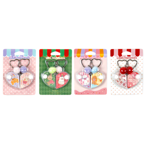 OEM ODM a forma di cuore Mini blocco note blocco diario diario portachiavi con Pompon, simpatico cartone animato taccuino tascabile produttore di fabbrica - Product Image 3