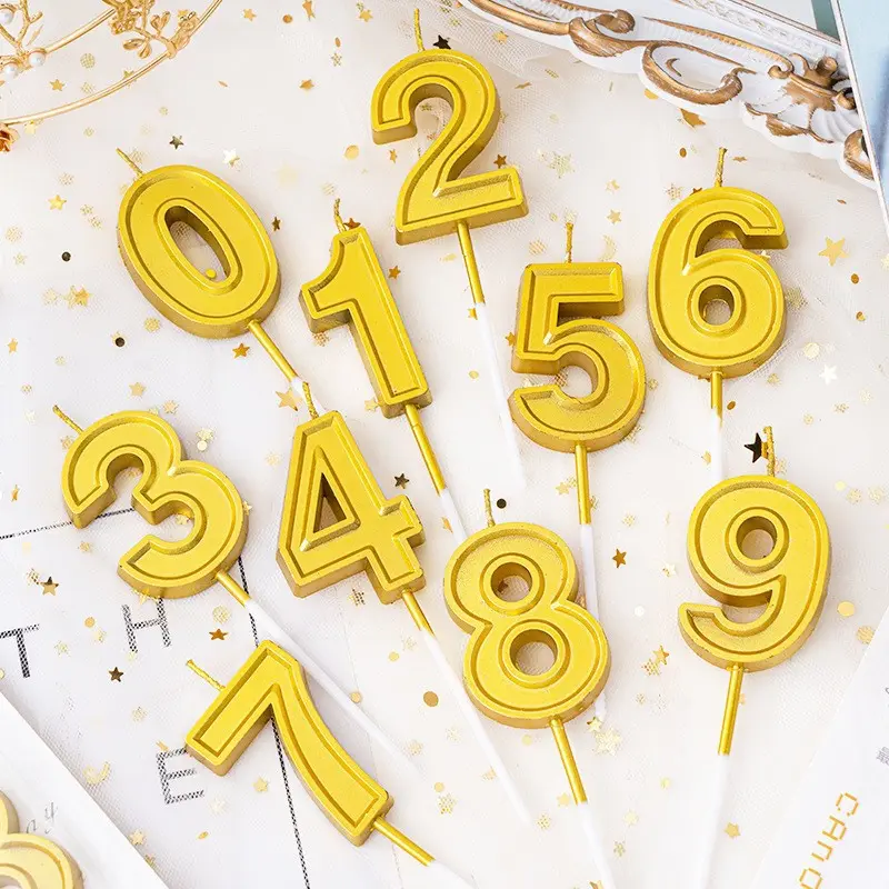 Múltiples velas digitales pastel de cumpleaños oro tuhau color dorado caramelo mariposa corona digital pastel vela