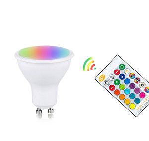 GU10 5W RGB + W renkli LED lamba ışığı 16 renk değiştirme ampul + uzaktan kumanda led rgb ampul - Product Image 1