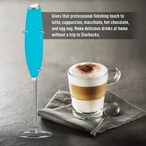Xách tay tự động Pin hoạt động trứng Beater mạnh mẽ Whisk cầm tay bọt Maker Máy xay sinh tố <span class=keywords><strong>mini</strong></span> điện sữa Frother cho cà phê - Product Image 4