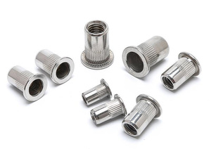 1/4-20 Insert Polished <strong>Rivet</strong> <strong>Nut</strong> Open-End Stainless Steel Flat Head Knurled Body with Open End <strong>Avk</strong> <strong>Rivet</strong> <strong>Nuts</strong>