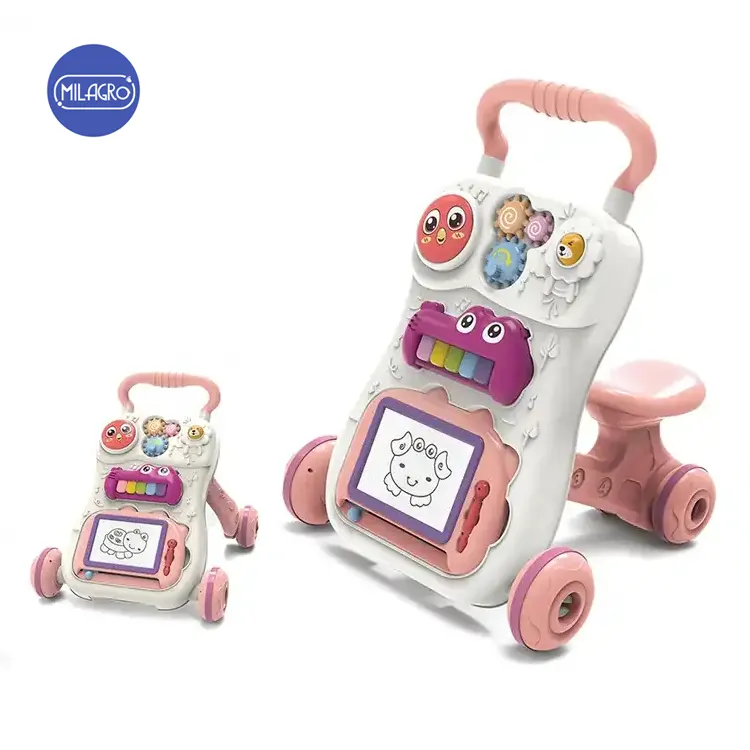 Regolabile Bay Walking First Step musica multifunzione 2 In 1 Baby Sit To Stand Learning Walkers