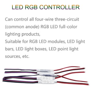 Mini controlador LED RGB de 5V/12V/24V CC con controlador de atenuación con control remoto de 3 teclas 6A salida RGB 5050/3528/2835 SMD tira de luces LED - Product Image 4