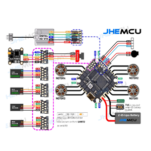 JHEMCU GHF722AIO-ICM 40A AIO Flight Controller integrato 4 in1 40A BLheli_S 2 ~ 6S ESC per RC Freestyle Cinewhoop droni parti fai da te - Product Image 6