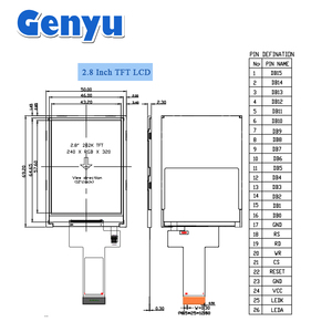 Genyu 2.8 pollici TFT st7789 240x320 16bit parallelo + interfaccia SPI 26 pin FPC 2.8 "tft schermo lcd - Product Image 6
