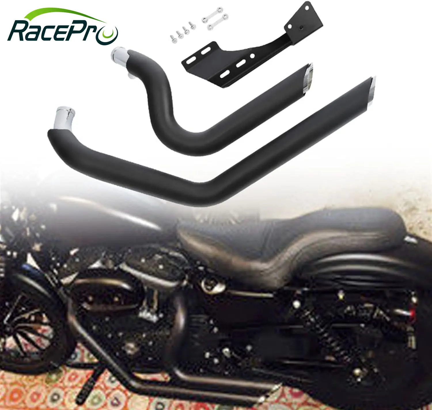 RACEPRO Großhandel Vintage Motorrad Auspuff Schall dämpfer Full Systems Link Pipe für Harley Davidson Sportster 2014-2020