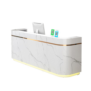 Minimamente bar balcão pequena loja front desk caixa registradora tabela pintado imitação mármore salão de beleza escritório recepção