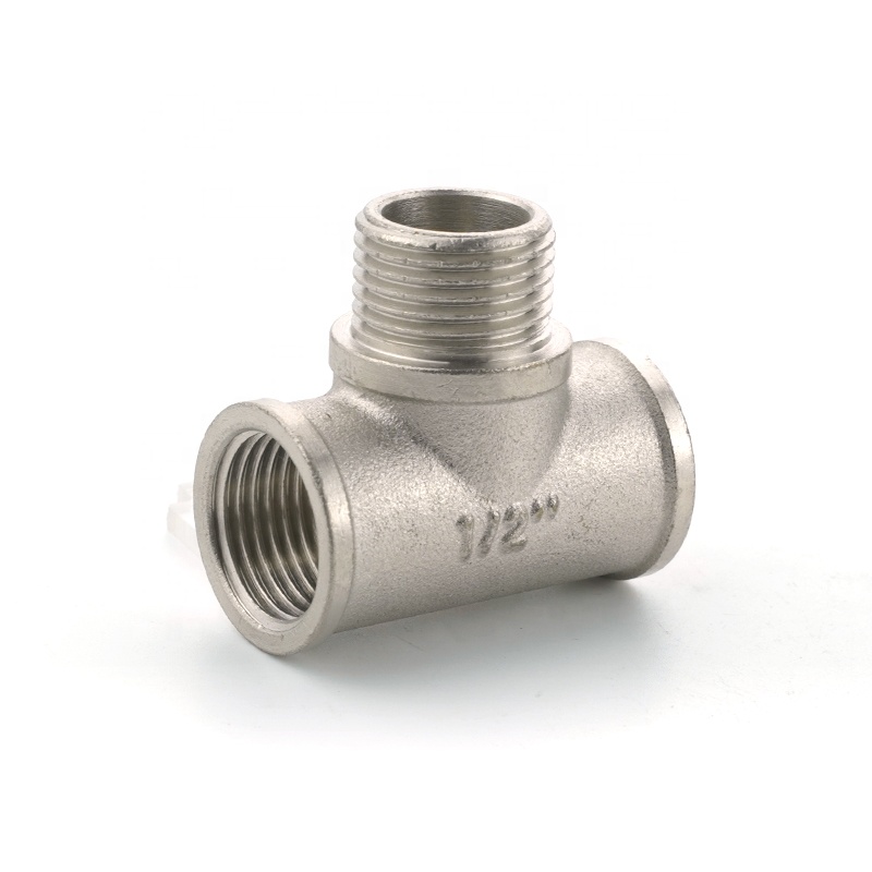 Promotion high quality water pipe joint brass tee inner and outer wire elbow tee fittings