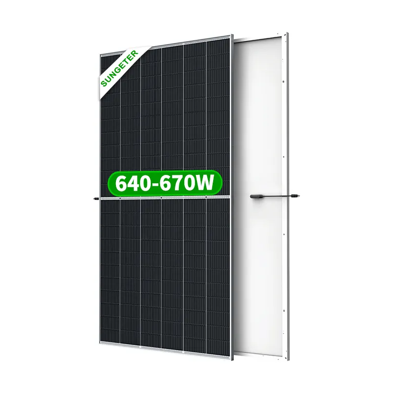Módulos solares domésticos de alta calidad de 182mm y 210mm, módulos fotovoltaicos de alta eficiencia de 640W-670W completos
