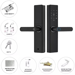 Cerradura inteligente con huella dactilar y pantalla táctil-WiFi Tuya/TTLock APP Control Código de teclado digital para seguridad en el hogar - Product Image 3