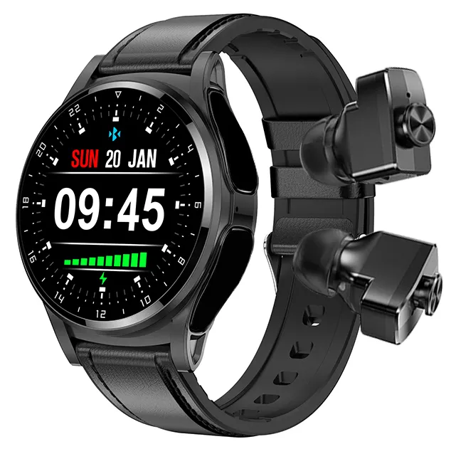 VALDUS NFC 400 mAH 2 en 1 TWS Écouteurs 1.39 HD Étanche Montre Intelligente Fréquence Cardiaque SpO2 Pression Artérielle Plus de Modes Sportifs GT66