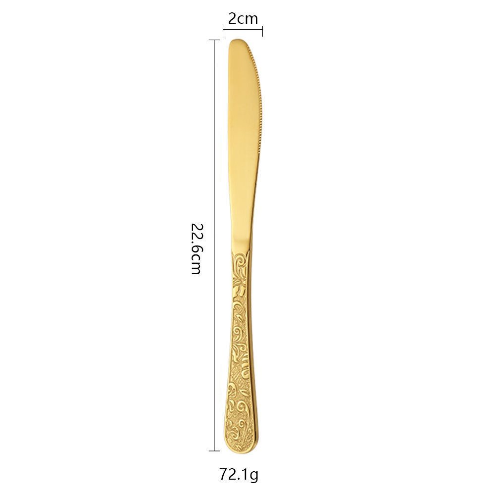 Couteau de table doré Fleur de Phénix
