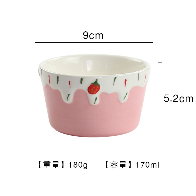 Strawberry Cake Bowl - Light Pink