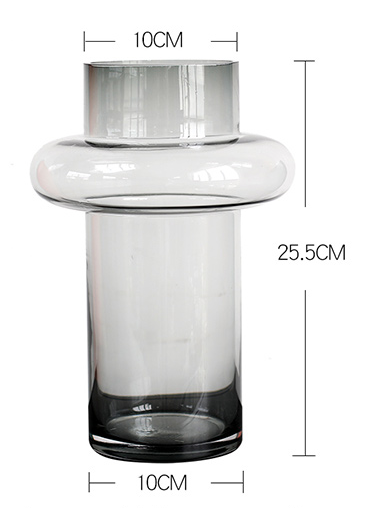 Hot Sale Ins Popular Large Glass Vase  Flower Shaped Transparent Hand Blown  Glass Vase Home Decoration