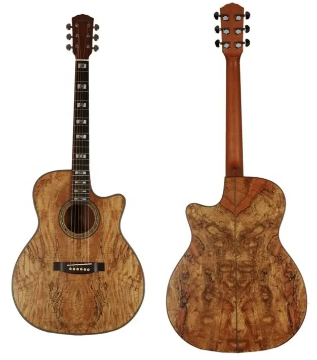 Weifang Rebon 39 pollice spalted maple chitarra acustica cutaway