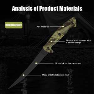 Açık kamp fileto bıçak balıkçılık iyi Hepler paslanmaz çelik siyah kaplama balıkçı bıçağı - Product Image 3