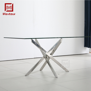 现代简约风格透明玻璃餐桌，带强力不锈钢腿 - Product Image 4