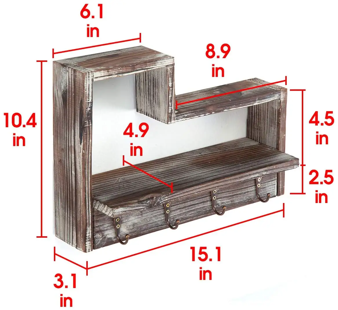 Scaffale per montaggio a parete in legno di nuova progettazione irregolare pratico all'ingrosso squisito