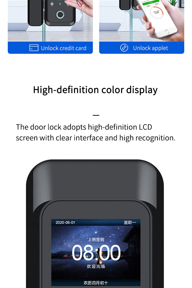 Self-provided doorbell emergency unlocking multifunctional lock password smart door lock serrure intelligente serrure porte lock