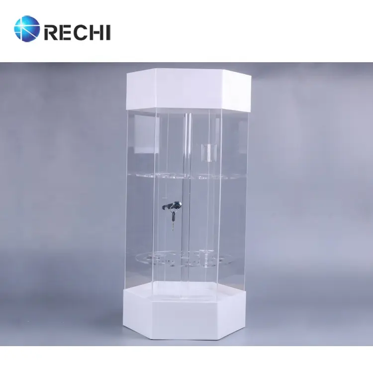 Rechi-Cono de acrílico personalizado para helados, soporte para helados, 6 deformables, giratorio, LED, redondo