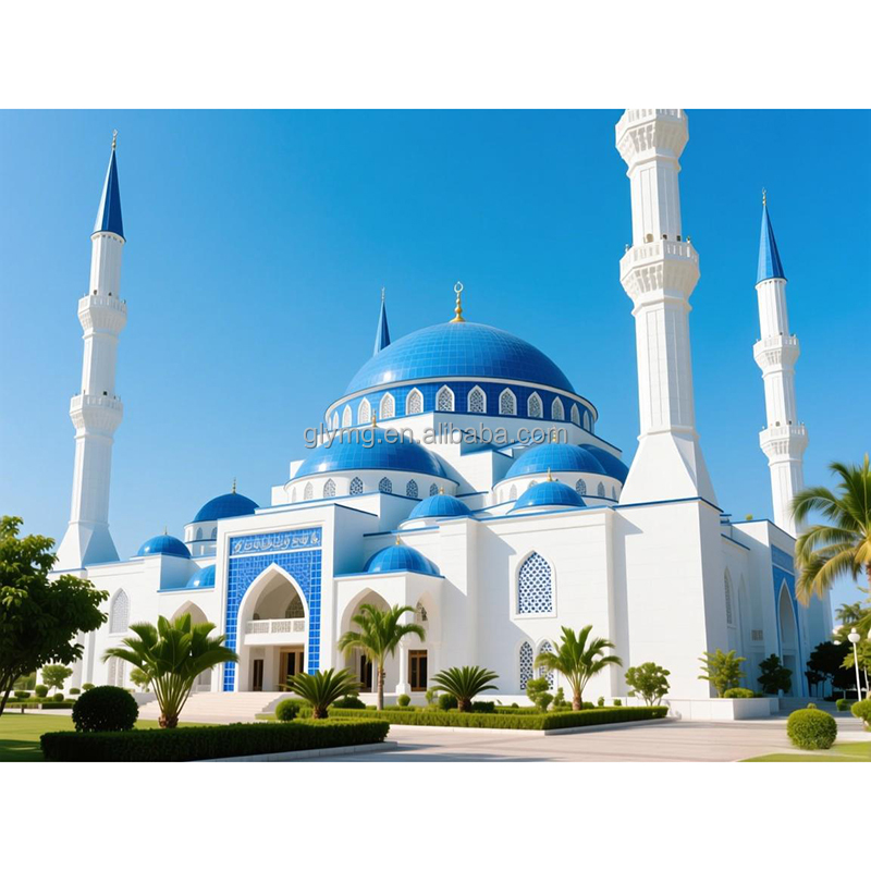 Mosquée solennelle - Blanc et bleu ciel