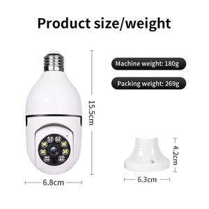 Sıcak satış PRO PRO 360 ° panoramik IP kamera 720P WiFi balıkgözü ampul Video kamera gece görüş iki yönlü ses hafıza kartı - Product Image 5