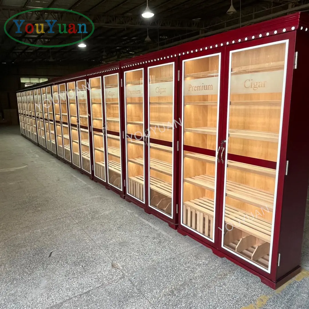 Large spanish cedar wood cigar display cabinet smoke shop display cabinets humidor cigar humidifier cabinet for dubai