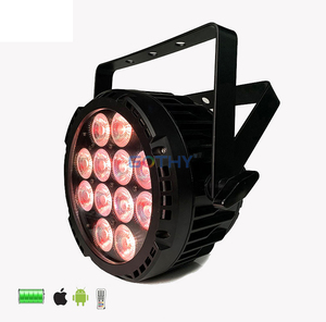LEDアップライトワイヤレス制御充電式バッテリー駆動12個 × 15W RGBWAUV LEDパー缶ステージライト - Product Image 5
