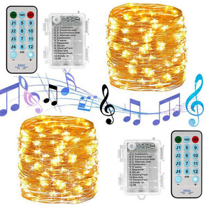 LED music fairy garland twinkle String Lights decorazione natalizia telecomando alimentato a batteria party For Room Outdoor
