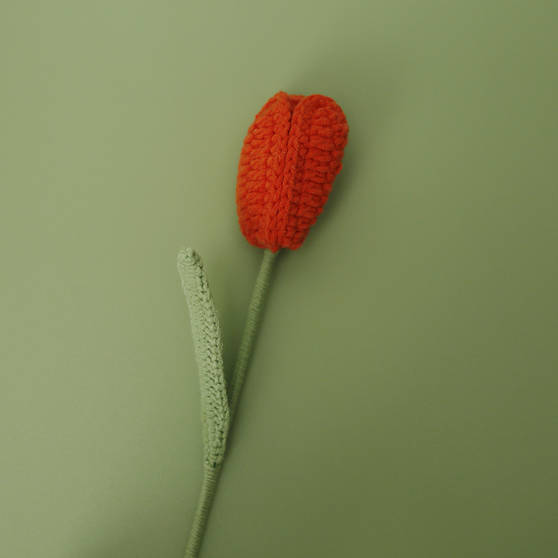 El tulipán naranja rojizo tiene cinco pétalos grandes y coloridos.