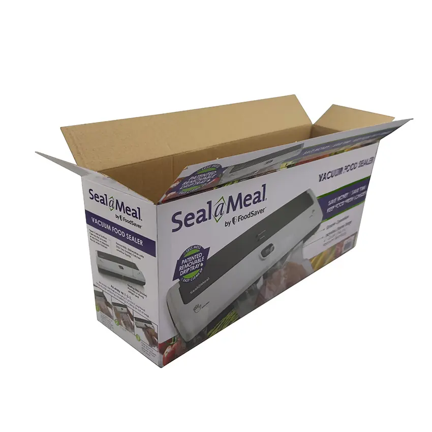 Grande carta ondulata sottovuoto cibo sigillante scatola di imballaggio aspetto delicato all'ingrosso piombo l'industria presente scatola di carta